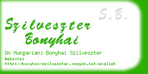 szilveszter bonyhai business card